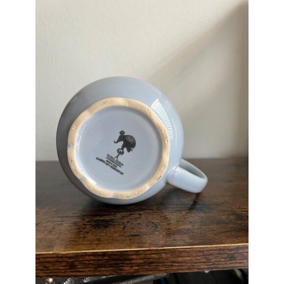 Embossed Rabbit Ceramic Mug Light Blue Creamy White 12 Oz Stoneware By Global De - Picture 3 of 4